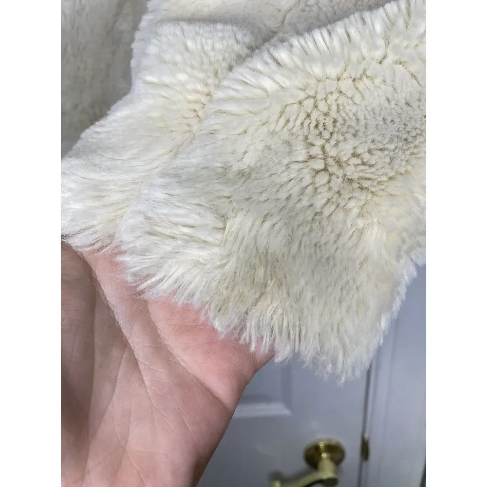 Patagonia Women's Lunar‎ Frost Faux Fur Full Zip Jacket Cream Large- Read - Picture 4 of 10